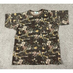 Vintage Bushlan T Shirt Mens 2XL Camouflage Hunting Outdoors XXL USA Made 80s